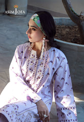 Asim Jofa Essential Pret Drop 7 Ajpb-132 Printed Rib Lawn 2 Pcs
