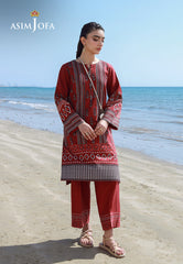 Asim Jofa Essential Pret Drop 7 Ajpb-141 Printed Check Dobby 2 Pcs