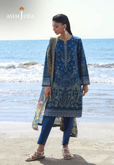 Asim Jofa Essential Pret Drop 7 Ajpb-154 Printed Arabic Lawn 3 Pcs