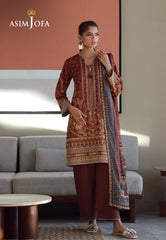 Asim Jofa Essential Pret Drop 7 Ajpb-155 Printed Arabic Lawn 3 Pcs
