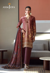 Asim Jofa Essential Pret Drop 7 Ajpb-155 Printed Arabic Lawn 3 Pcs