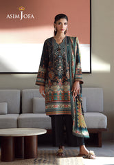 Asim Jofa Essential Pret Drop 7 Ajpb-158 Printed Arabic Lawn 3 Pcs