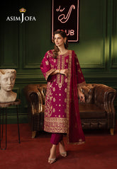 Asim Jofa Premium Festive Ajpfb-13 Emb Lawn Silk Stitched 3 Pcs