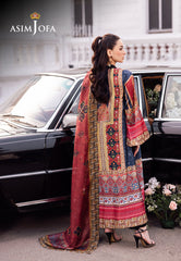 Charmeuse Silk By Asim Jofa Ajrsb-05 Digitally Printed Emb Blended Silk Stitched 3 Pcs