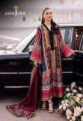 Charmeuse Silk By Asim Jofa Ajrsb-05 Digitally Printed Emb Blended Silk Stitched 3 Pcs