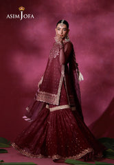 Asim Jofa Unstitched 3 Piece Festive Formals Suit-AJULFI-06 Embroidered Net Unstitched 3 Pcs