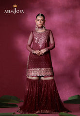 Asim Jofa Unstitched 3 Piece Festive Formals Suit-AJULFI-06 Embroidered Net Unstitched 3 Pcs
