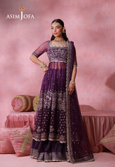 Asim Jofa Unstitched 2 Piece Festive Formals Suit-AJULFI-09 Embroidered Net Unstitched 2 Pcs