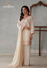 Asim Jofa Stitched 3 Piece Luxury Pret Suit-AJLPN-01 Embroidered Poly Silk Stitched 3pcs