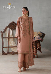 Asim Jofa Stitched 3 Piece Luxury Pret Suit-AJLPN-02 Embroidered Poly Silk Stitched 3pcs