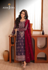 Asim Jofa Heeriye Pret Ajheb-01 Embroidered Chiffon Stitched 3 Pcs