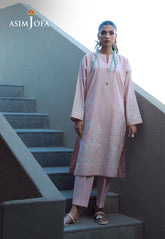 Asim Jofa Essential Pret Drop 7 Ajpb-130 Printed Rib Lawn 2 Pcs