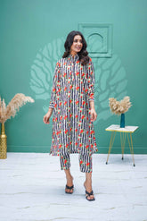 Suitsu Stitched Summer Co Ords Set Drop-1 Suit-Striped Cerise