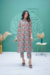 Suitsu Stitched Summer Co Ords Set Drop-1 Suit-Striped Cerise