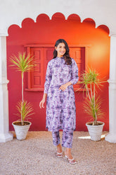 Suitsu Stitched Summer Co Ords Set Drop-1 Collection'2025-Lilac Dream Scape