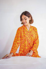 Suitsu Stitched Summer Co Ords Set Drop-1 Collection'2025-Fiery Bloom