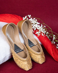 On Your Feets Emb Khussa-Snow flake (Gold)