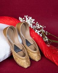 On Your Feets Emb Khussa-Snow flake (Gold)