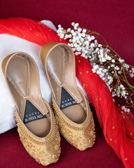 On Your Feets Emb Khussa-Snow flake (Gold)