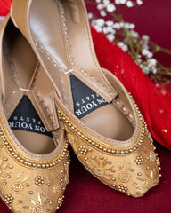 On Your Feets Emb Khussa-Snow flake (Gold)