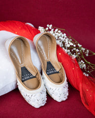 On Your Feets Emb Khussa-Snow flake (White)