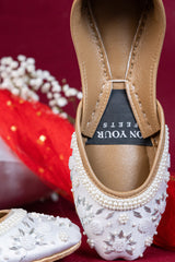 On Your Feets Emb Khussa-Snow flake (White)