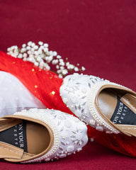 On Your Feets Emb Khussa-Snow flake (White)