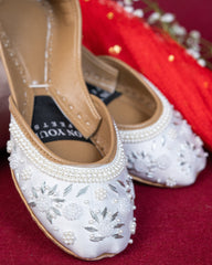 On Your Feets Emb Khussa-Snow flake (White)