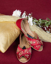 On Your Feets Emb Khussa-Royal Red