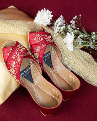 On Your Feets Emb Khussa-Royal Red