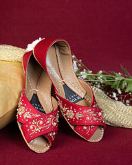 On Your Feets Emb Khussa-Royal Red