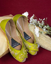 On Your Feets Emb Khussa-Lime Green