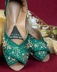 On Your Feets Casual Khussa-Elegant Green