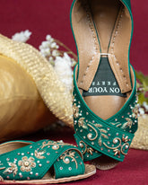 On Your Feets Casual Khussa-Elegant Green