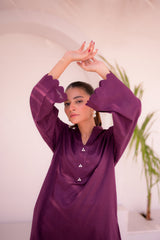 Tehzeeb Threads Solids Collection-Royal Bliss Solid Set | Stitched - 2 piece | Shirt & Trouser