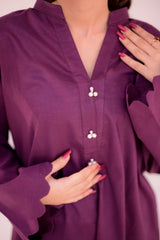 Tehzeeb Threads Solids Collection-Royal Bliss Solid Set | Stitched - 2 piece | Shirt & Trouser