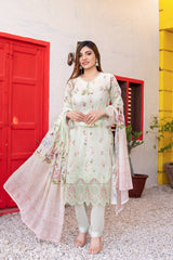 Dressline UnStitched 3 Piece Premium Chikankari & Cutwork Emb Digital Printed Lawn Collection