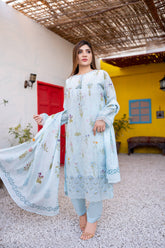 Dressline UnStitched 3 Piece Premium Chikankari & Cutwork Emb Digital Printed Lawn Collection