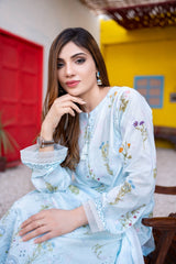 Dressline UnStitched 3 Piece Premium Chikankari & Cutwork Emb Digital Printed Lawn Collection