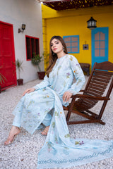Dressline UnStitched 3 Piece Premium Chikankari & Cutwork Emb Digital Printed Lawn Collection