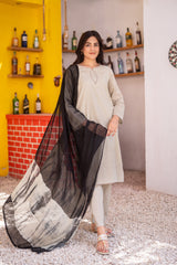 Dressline Ziya Premium Stitched 3 Piece Bindhi Broshia Lawn Suit With Chiffon Dupatta Al Umer Textile