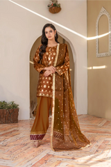 Madiha Gohar Stitched 3 Piece Eid Festive Suit-MEHRAAB - Farshi Shalwar Suit