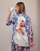 Studio By Arj Layla Amal Trendy Tees Crescent Princess Blue Pyjama Set | Pajama Sets for Women