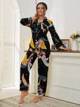 Studio By Arj She's Inn Timeless Trends Bird & Plant Print Pocket Front PJ Set ARJ-PJ-PLANT