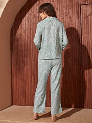 Studio By Arj She's Inn Chic Charms Sketchy Print Satin PJ Set ARJ-PJ-Sketchy-03