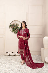 Parya by Tawakkal Semi Stitched 3 Piece Lawn Suit-AS-014