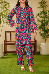 Shabnam By Aizal Stitched 2 Piece Printed Co Ords Vol-02 Suit-A-S-19-BLUE