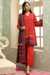 Sahar Unstitched 3 Piece Printed Khaddar Collection'2025-AW2-25-15-Aztec Flame