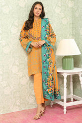 Sahar Unstitched 3 Piece Printed Khaddar Collection'2025-AW2-25-17-Sun Spice