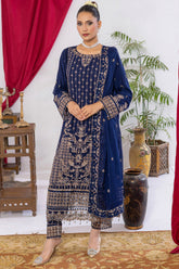 Arzu By Azmeerah Unstitched 3 Piece Hand Emb Chiffon Collection'2025-AZM-AR-02-Mavi